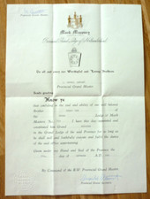 Urkunde Freimaurer, Provincial