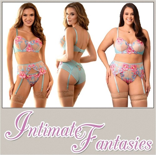Pink blue bra - pink, knickers