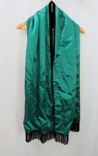 Velvet satin shawl - velvet, black