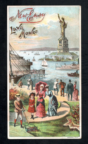 1880s new easy lawn mower - lawn,