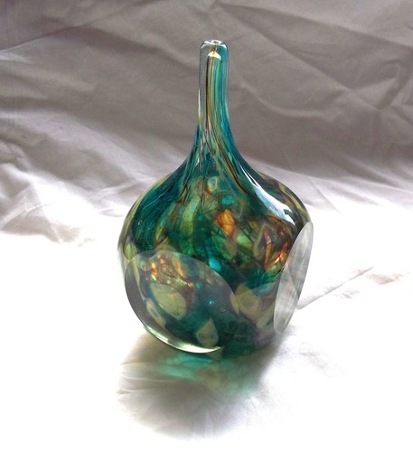 Mdina glass cube - mdina, swirl