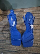 BNWT Long Tall Sally Size 8 Blue Strappy High Heel Shoes (v)