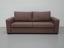 Bespoke George Smith Style Square arm 3 seater Grande in Soft Fawn Linen