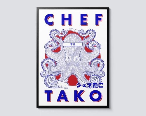 Chef tako modern illustration - modern,