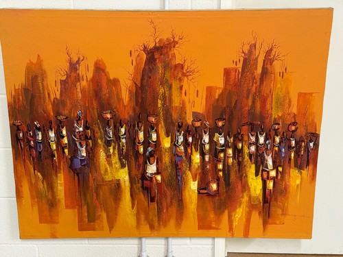 African tribal village scene - ,