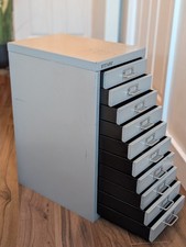 Bisley 10-Drawer Steel Filing Cabinet Grey Metal Filing Cabinet 2004