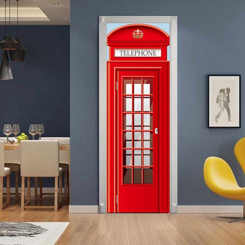 Pcs telephone box door decal - box,