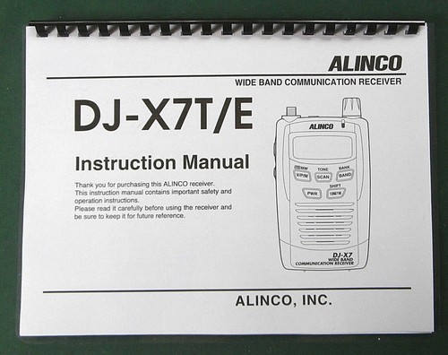 Alinco x7t instruction - dj-x7t/e,