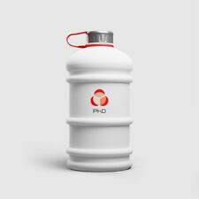 PhD Nutrition | Plastic Water Bottle with Handle & Metal Cap | Matte White 2.2l