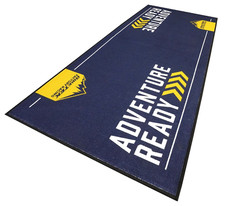 BikeTek Motorcycle Garage Pit Mat Blue Suitable For Husqvarna Adventure Bikes