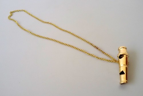 Brass whistle locket pendant - whistle,