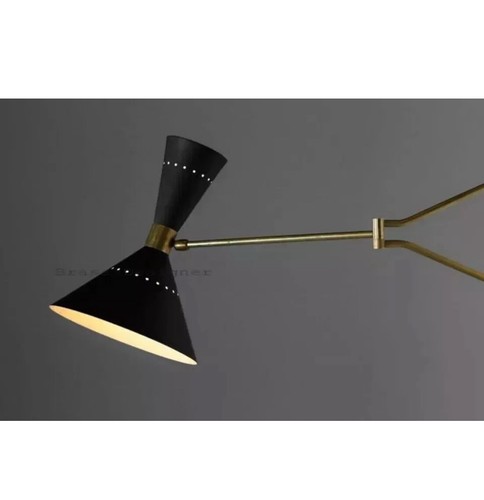 1950 brass black wall - brass, lamp