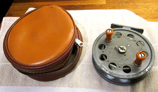 Vintage W R Products SPEEDIA 4" CENTREPIN REEL with 0.5" Drum, VGC Efgeeco Pouch