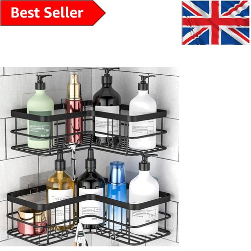 Elegant black shower organizer - black,