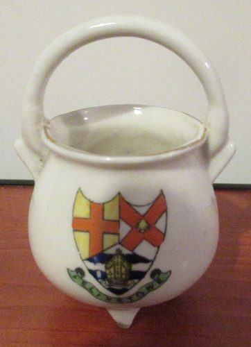 Crested china pot - china,