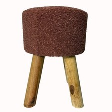 Rustic Wooden Scandinavian Style Stool Wooden Log Legs Decor Round Earthy Autumn