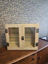 Vintage Industrial Medicine Cabinet / Medical Pharmacy Cabinet,Glazed Front,Key