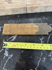 VINTAGE RABONE BOXWOOD & BRASS 24” FOLDING RULE RULER No 1380 OLD TOOLS