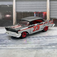 Hot Wheels '57 Chevy Bel Air Edelbrock Black & Silver 2010 1:64 Diecast Car [28k