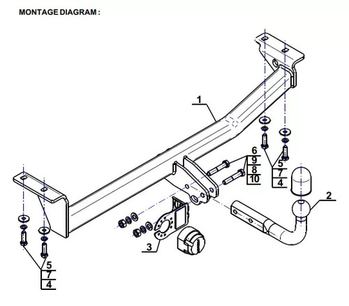 Swan neck tow - swan, for