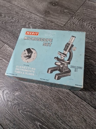 Merit vintage microscope set - merit,