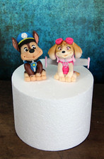 Skye & Chase Paw Patrol inspired edible handmade two figurines cake topper 
