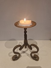 Antique 18th Century Forged Wrought Iron Candelabra  Candle Stick Holder 10"tall
