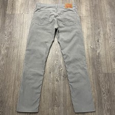 Levi's 511 Corduroy Trousers Grey Cotton Slim Fit Straight Leg Fit As 33W x 32L