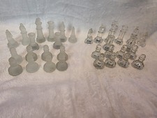 Vintage Glass Chess Pieces Set