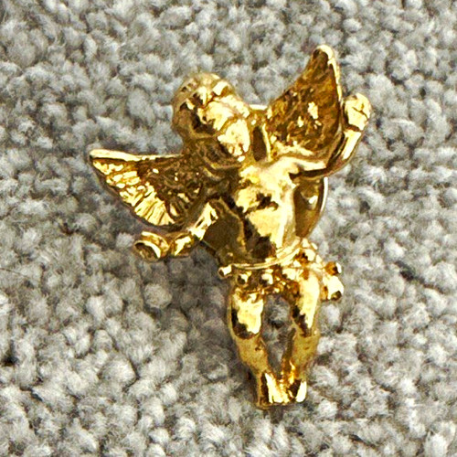 Gold tone angel cherub - gold,