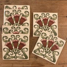 Tiles Art Nouveau Style 6” Johnson Bros England Fireplace Wall Home x 8