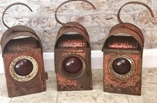3 Vintage Red Signal Railway