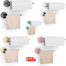 Twin Pack Kitchen Roll Towel Holder Under Cabinet Self Adhesive Wall Mounted UK
