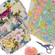 Floral Cotton Fabric Scraps 25 Pcs | Vintage Linens, Chintz & Curtain Materials