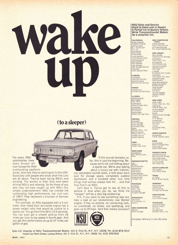 1967 nsu nice original print - original,