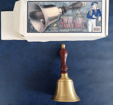 "Captain's Table" Bell, solid brass , hardwood handle, just over 6", used but VG