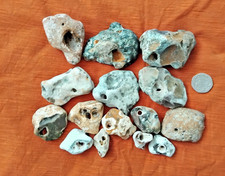 Mixed Natural Hag Stones. (15 Stones) Pagan/wicca/wishes/holey/lucky stones