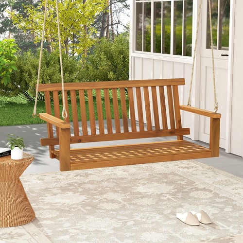 Acacia wood porch - porch, swing