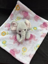 Little Miracles Grey Pink Elephant Plush Comforter Blankie Blanket Soft Toy