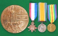 WW1 Medals Trio & Memorial Plaque ROBSON 11th Bn Northumberland Fusiliers