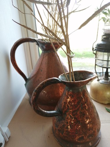 Antique copper jugs - antique,