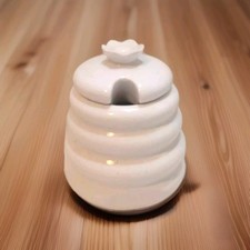 white ceramic Lidded Honey