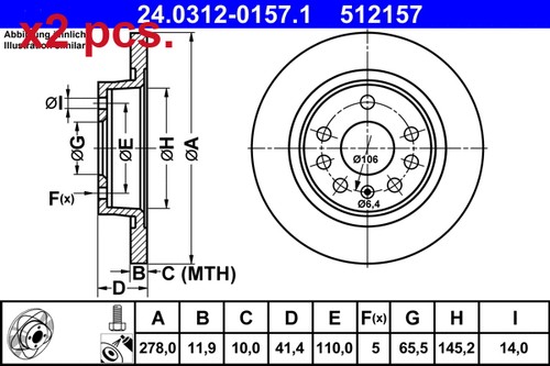Pcs rear brake disc rotos - brake,