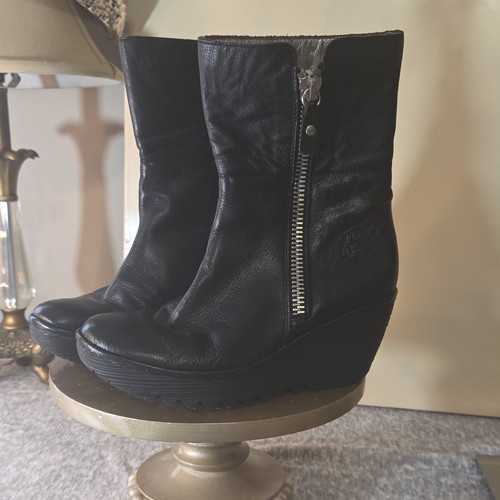 Fly london black leather - london,
