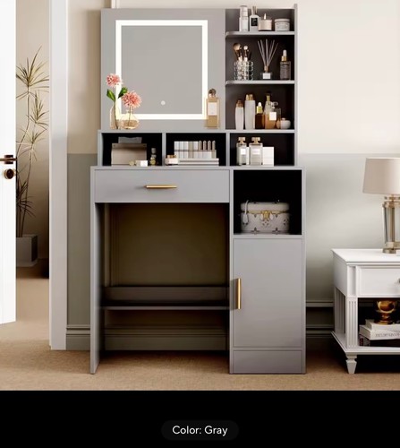 Led vanity dressing table with - table,