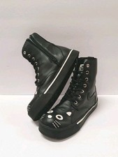 TUK Black Leather Kitty Cat