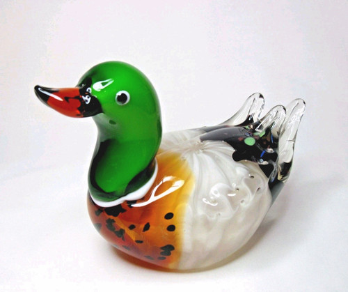 Heavy glass duck figurine - duck, /