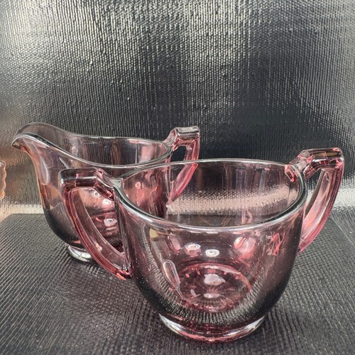 Vintage depression glass sugar - vintage,