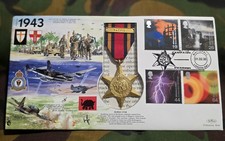 1943 North Africa War Ltd Edition Benham Cover Burma Star Medal W/Pacific Clasp