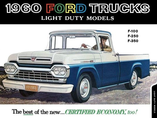 1960 ford pickup truck - in, blue